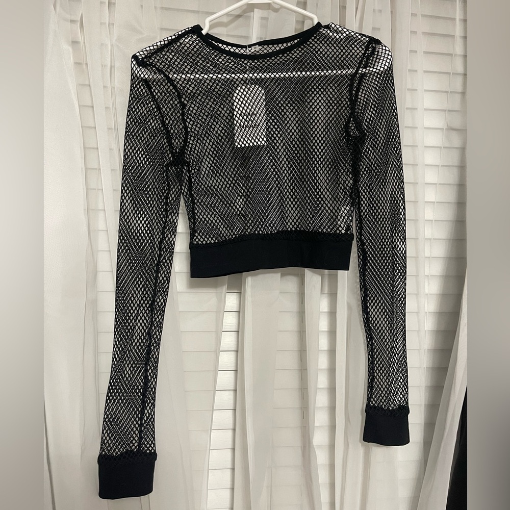 Vogue Sexy Lounge Black Mesh Top